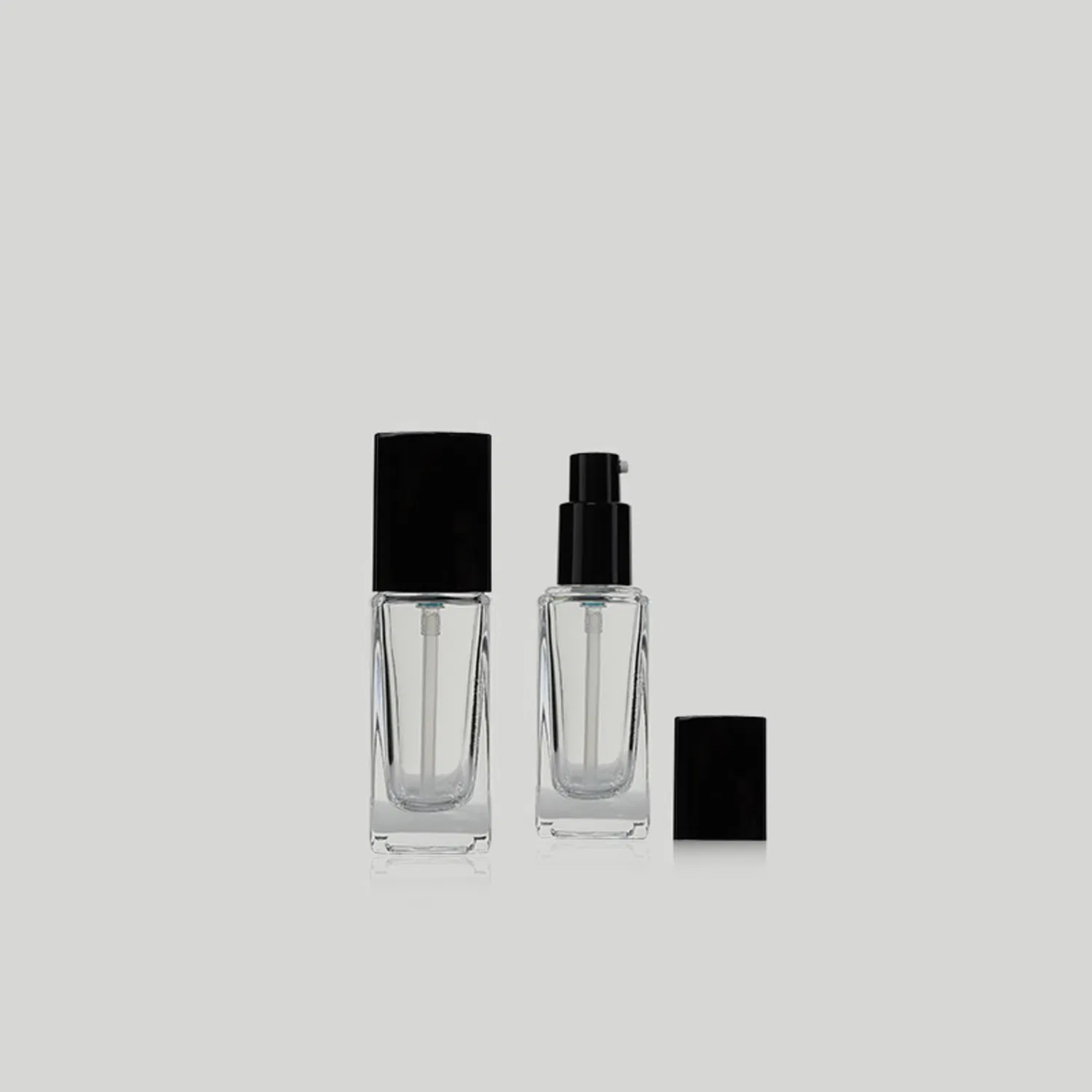 Empty Refillable Square Lotion Glass Foundation Bottle for Lotion Liquid Body Cream Cosmetic Travel Foundation Samples Vials
