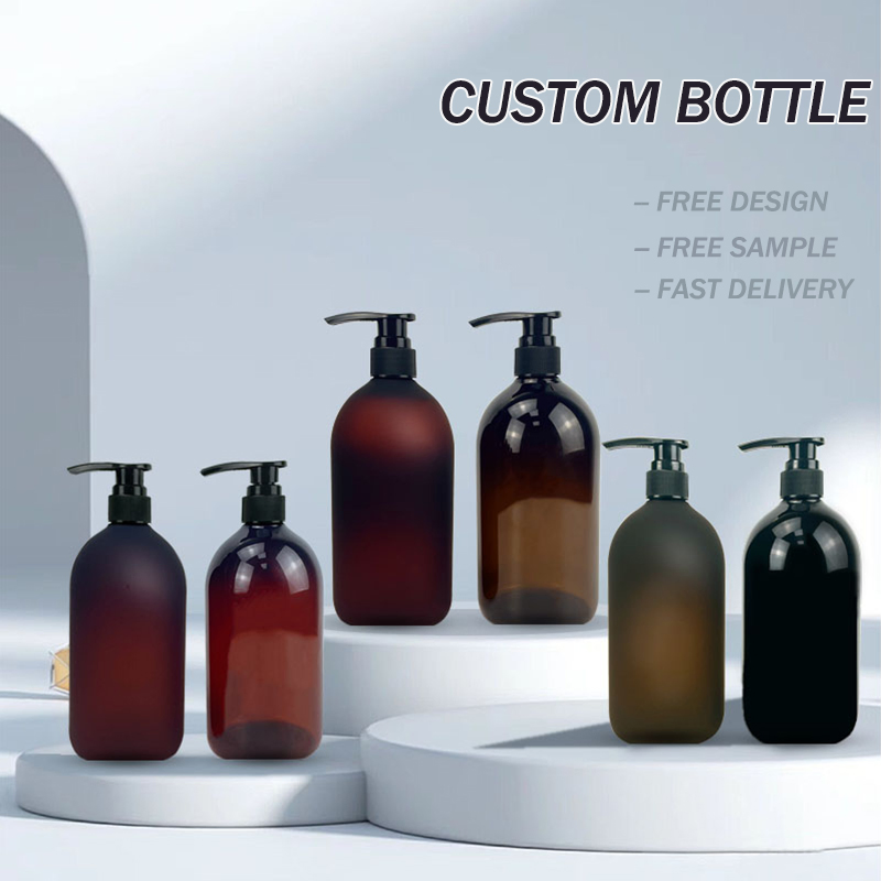 Frosted Pet Plastic Empty 500ml Matte Soft Touch Boston Cosmetic Container Press Shampoo Conditioner Lotion Shower Gel Bottle with Pump