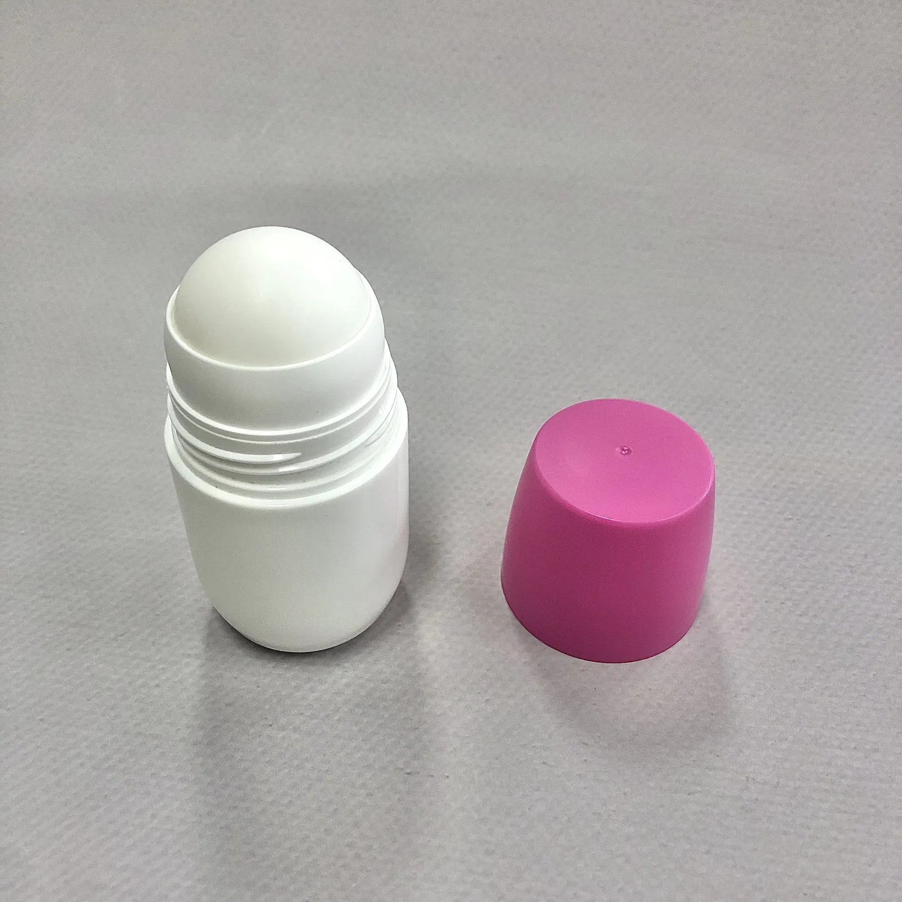 30ml 60ml Pink Cap White Body Cosmetic PP Packaging Bottle Deodorant Perfume Essential Oil Plastic Roll on Bottle
