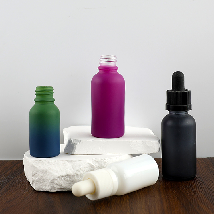 1ml 2ml 3ml 5ml Empty Cosmetic Sample Vial Clear White Black Mini Glass Dropper Bottle Essential Oil Serum Bottle with Pipette