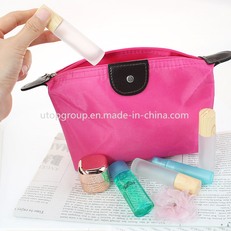 10ml Frosted Essential Oil Glass Roll on Bottle Matte Perfume Glass Sample Glass Roller Bottle with Wood Grain Cap