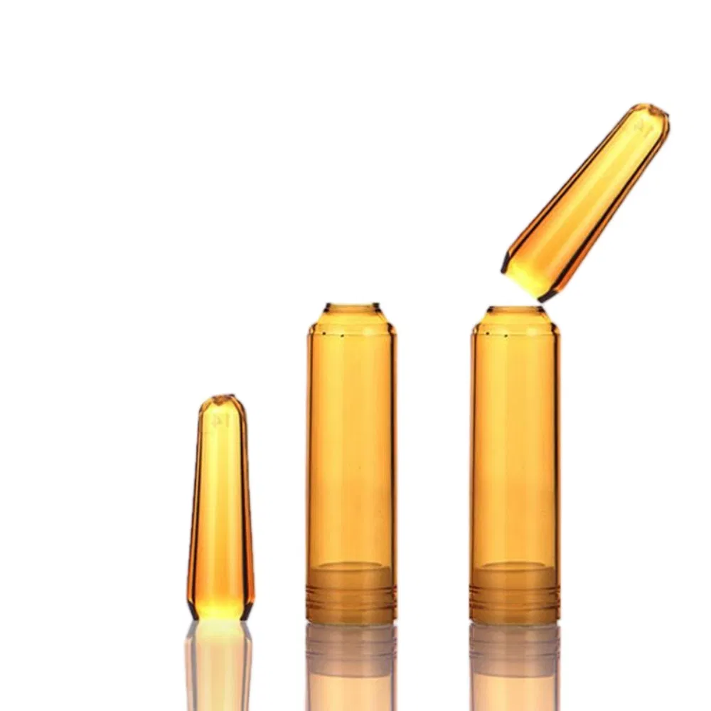 30ml Clear Amber Glass Skincare Oil Bottles Type D Ampoule with Easy Open End Screen Printing for Cosmetic Packaging