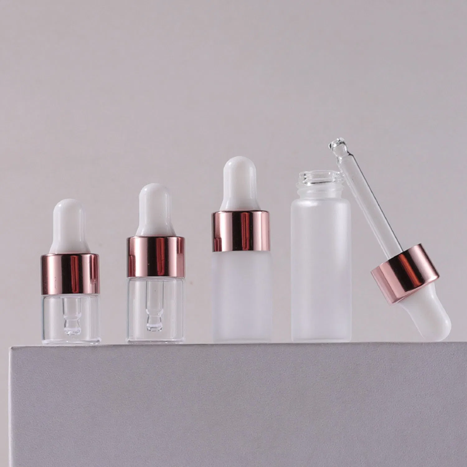 Mini Glass Clear Dropper Bottles Small Glass Sample Containers Perfume Liquid Cosmetic