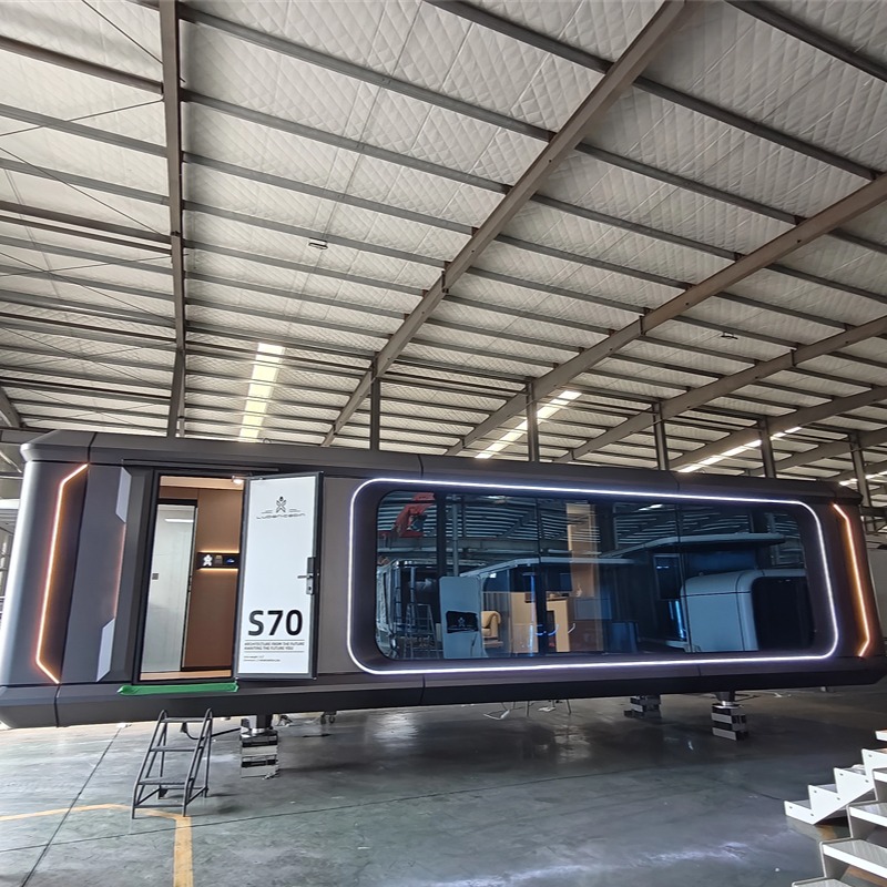 Luxury 40ft Anti-Corrosion Steel Modular Mobile Home Smart Voice Control Space Capsule House Office Living Room Kitchen Bedroom