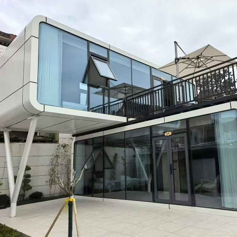 Luxury 40ft Prefab Steel Sandwich Panel Modern High Quality Space Capsule Hotel Room New Outdoor Shipping Container Villas Apple