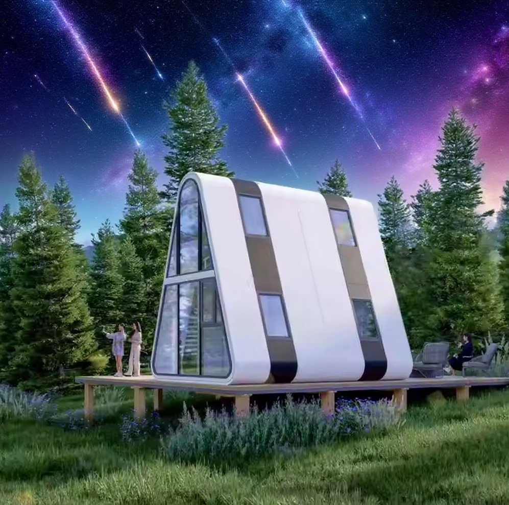 Modern Luxury Camping Capsule Prefabricated House with Villa Intelligent System Steel Space Capsule