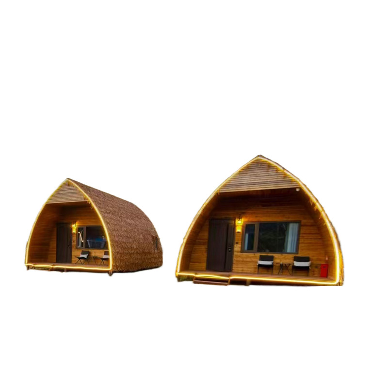 Prefab Modular Wooden House, Movable Anti-Corrosion Triangular Cabin for Camping, Farm, Manor &amp; Homestay, Wholesale