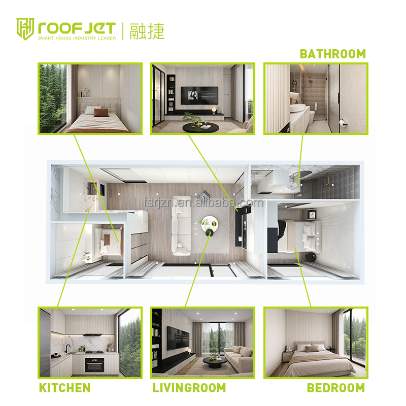 Smart Tiny Hotel Modular Cabin Container House Cabin Home Kits 40Ft Double Story Flat Pack House Module House for Camping