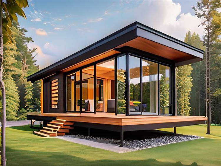 Flat roof house layout display