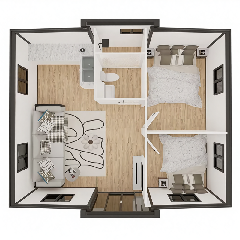 Luxury Villa Solar Power Off-grid Modular 20FT 40FT Expandable Container House Modern Warehouse Granny Flat 2 3 4 Bedrooms Tiny