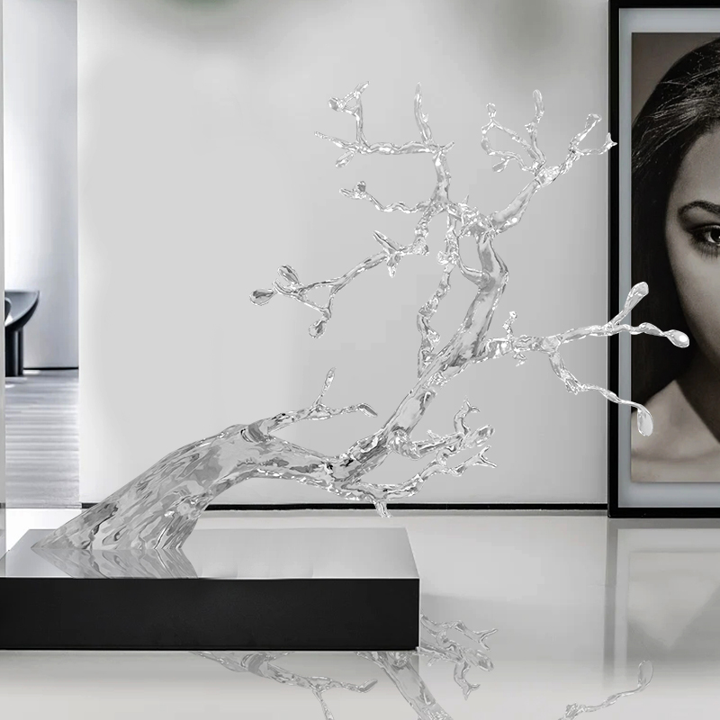 Resin Transparent Tree Hanging Art Sculpture Decoration For Hotel Lobby Sales Office Villa Model Room Indoor Large Art
