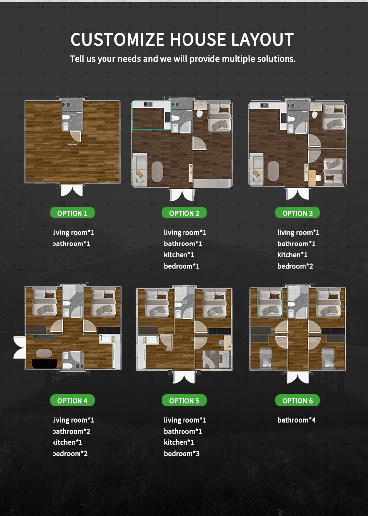 Prefab Expandable Urban Apartment Custom 20FT 40FT Container House 2-4 Bedroom Modular Mobile Home