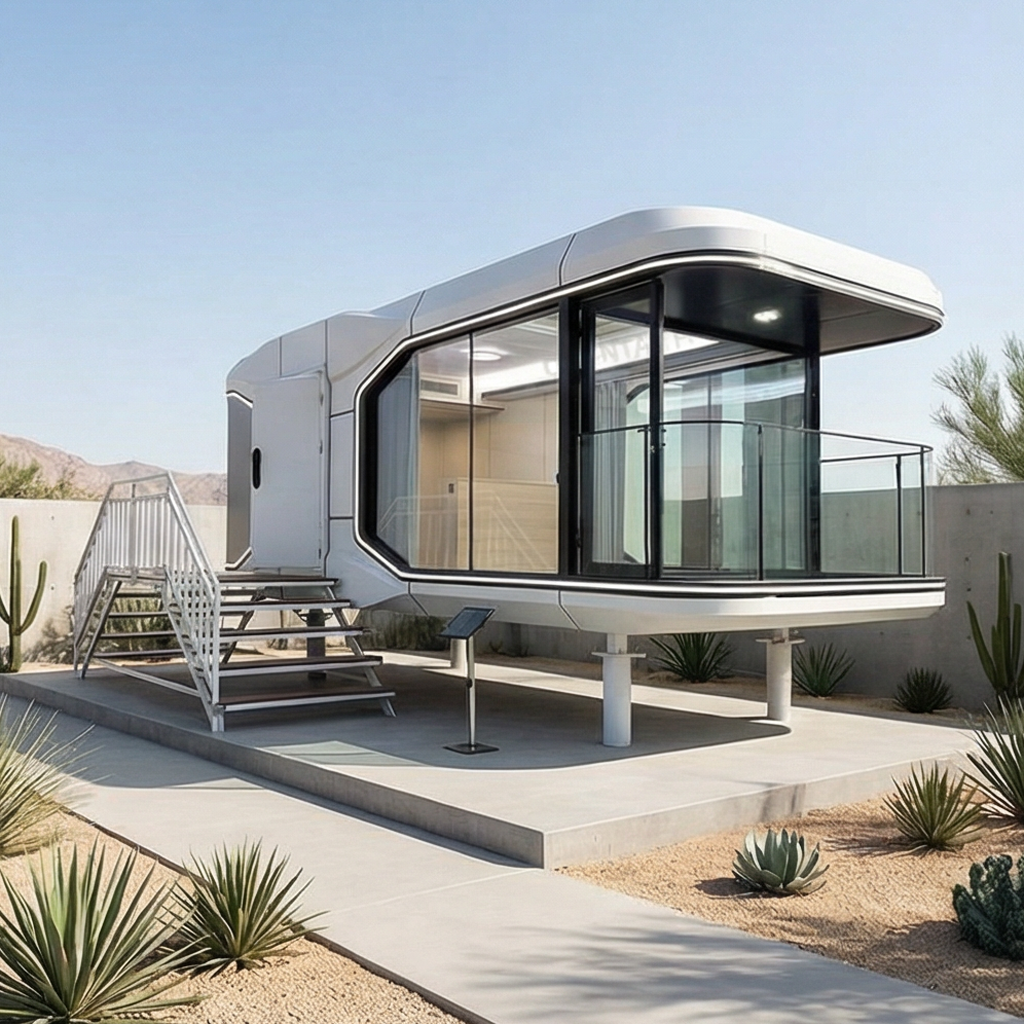 Smart Modular Space Capsule House with Thermal Insulation &amp; Smart Control System for Glamping Resort Residential Use