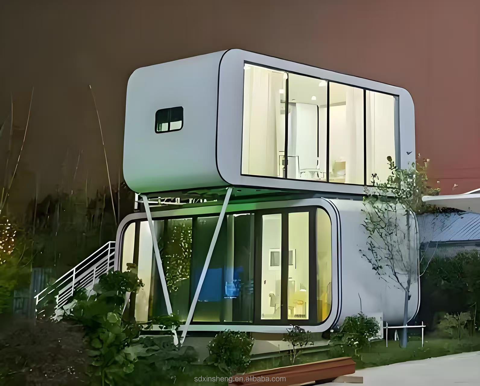Luxury Mobile Home Eco-friendly Design Prefab Houses Modern Garden Buildings Apple Cabin House High Quality 2-story Hotel