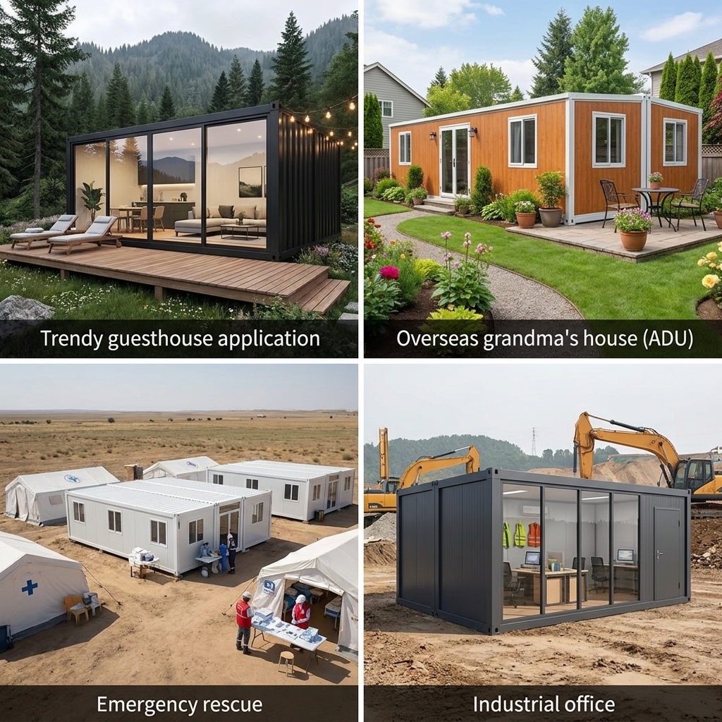 Steel Structure 20ft 40ft Expandable Container House Luxury Prefabricated Folding Villa with Two Bedrooms Modern Fast Install