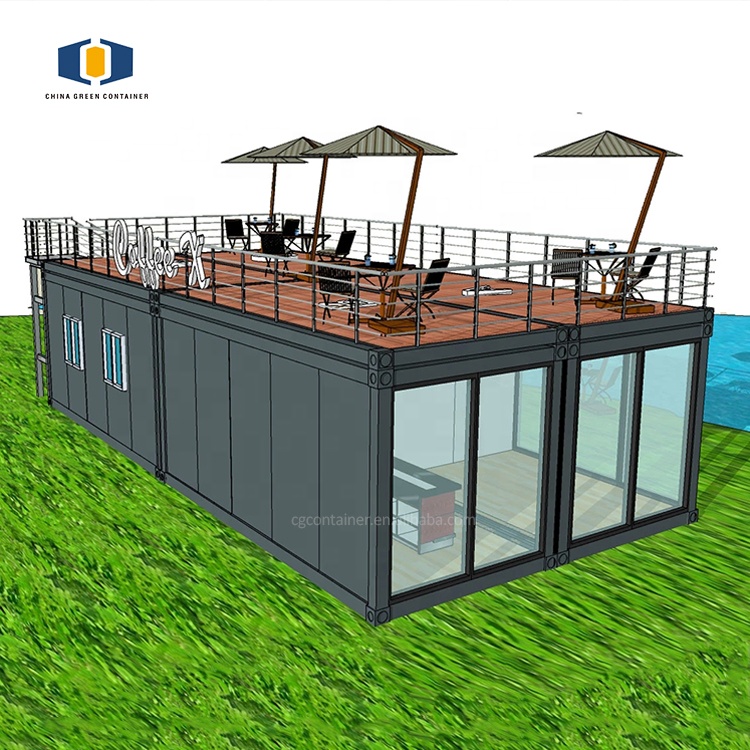 CGCH Low Price 20ft 40ft Prefab Detachable Container Coffee Shop Restaurant Luxury Container Bar LED Flat Pack Container House
