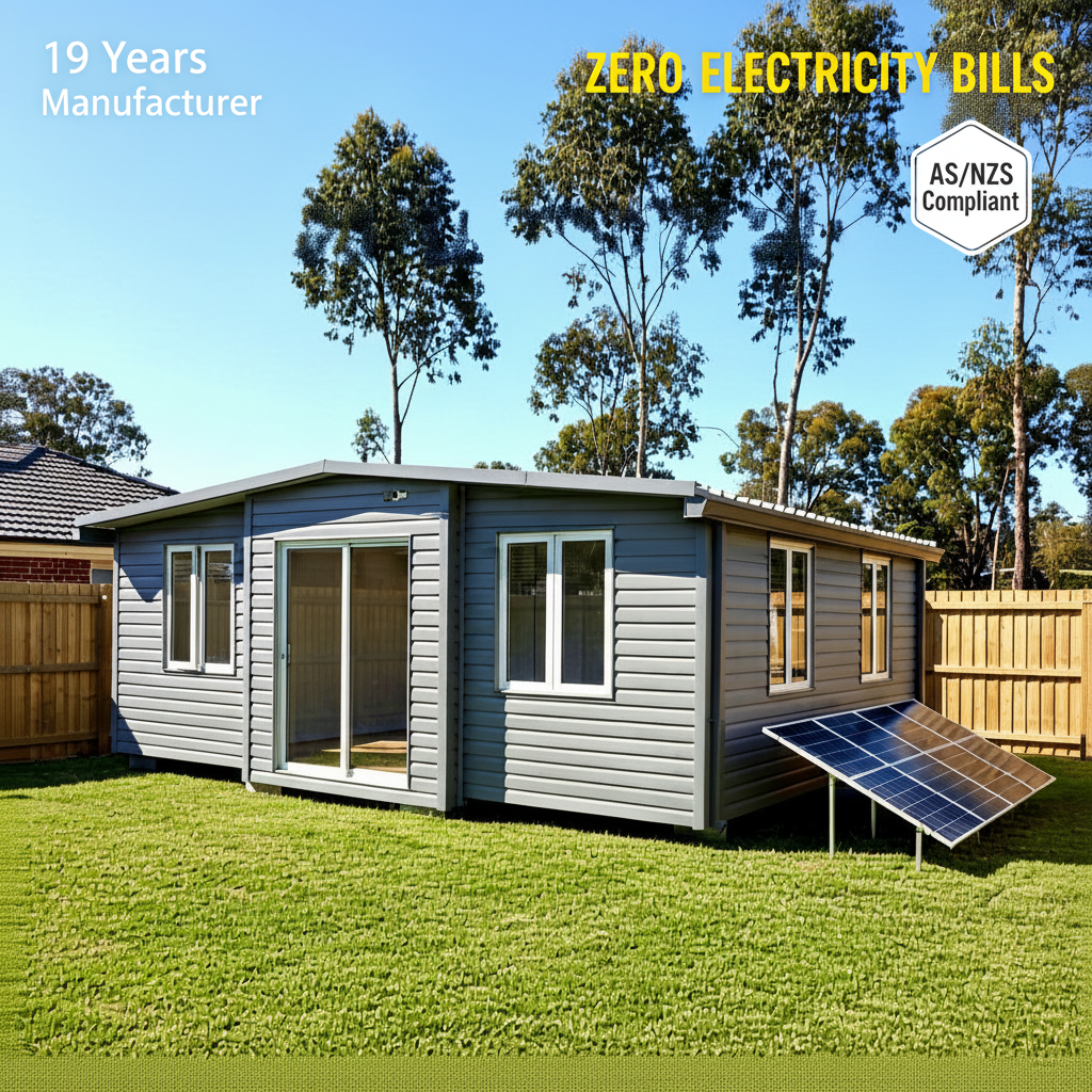 Off-Grid Solar Powered 20ft Modular Cabin AU Standard | 37sqm Luxury Tiny Home with Energy Storage | Prefab Villa