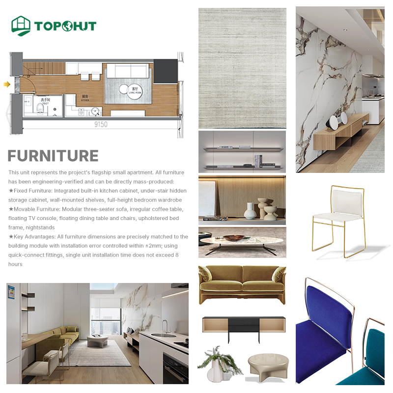 TOPOHUT Apartments House Furnishing Solution Customized LOFT Apartment Furniture Turnkey Package For CBD High-Rise Apartment
