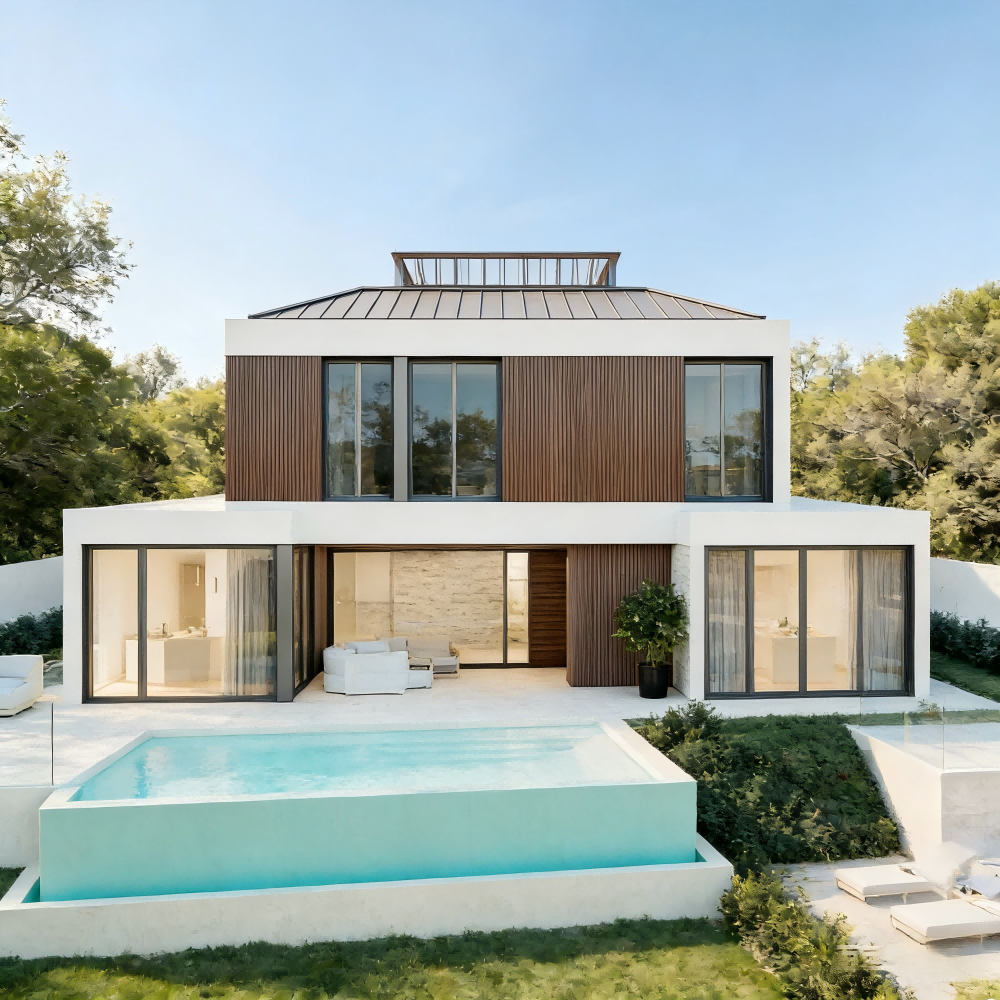 Modern Luxury Portable Homes Prefab Smart House 3 Bedroom Villa Heavy Steel Structure Prefab House Prefabricated House