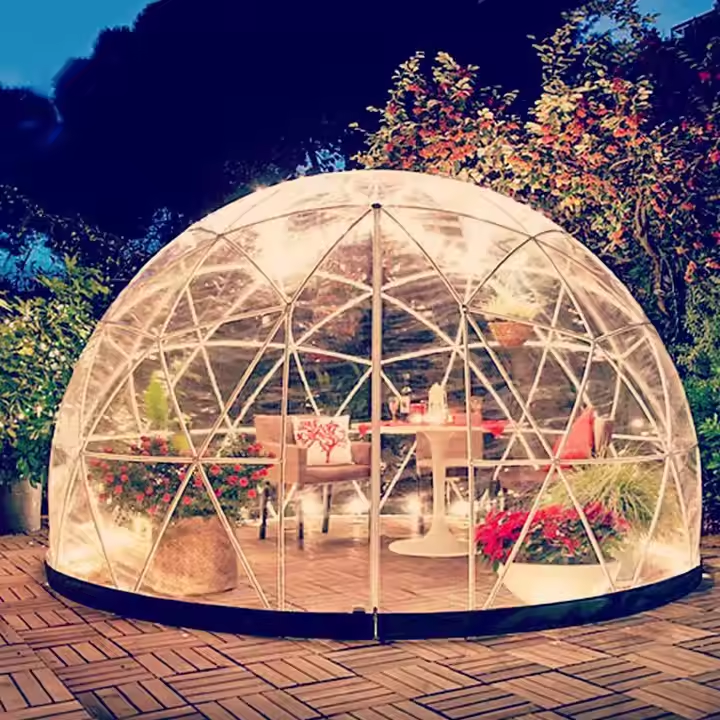 Custom Luxury Outdoor Pvc Clear Garden Igloo Glamping Hotel Geodesic Dome Tent For Sale