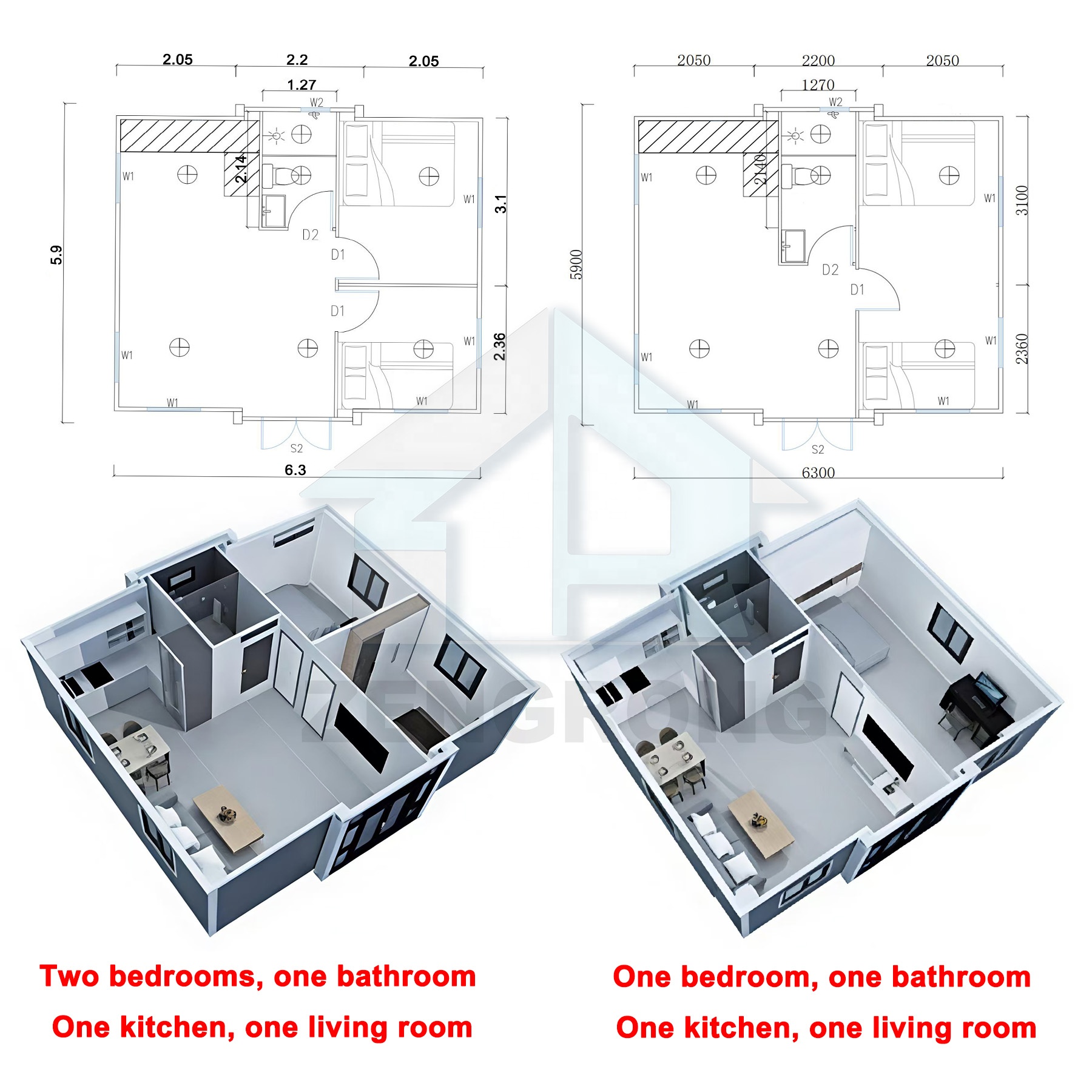 High-end 20-foot Expandable Prefab House 0-2 Bedrooms, Luxury Villa, Beach Hotel Resort, Panoramic Window Supports Customization