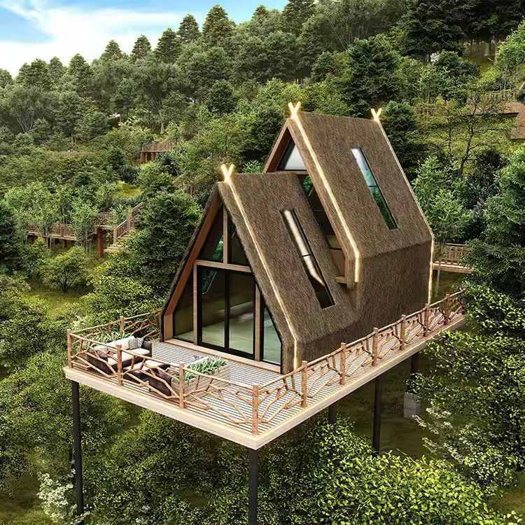 Cymdin Outdoor Modern Style Prefabricated Mobile Home Small House Hot Sale Expandable Luxury Small Triangle House Villasa
