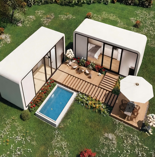 Luxury Prefabricated Homes Modern Modular Movable House Casa Con Ruedas Smart Apple Cabin Sleeping Container House with Bathroom