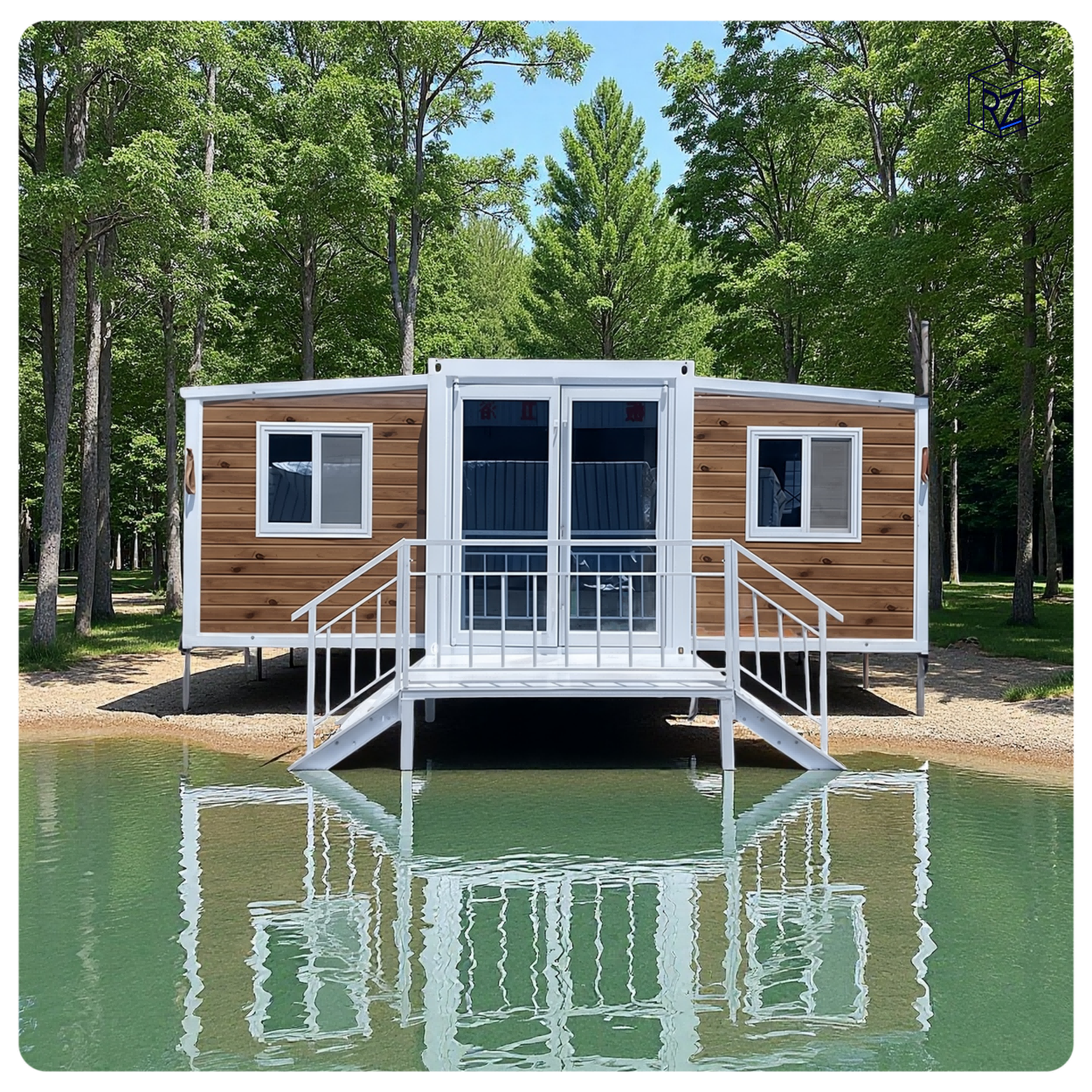 Expandable Modular House with 2 Bedroom 20ft Foldable Prefab Container Homes for Vacation Home Ray-Zen