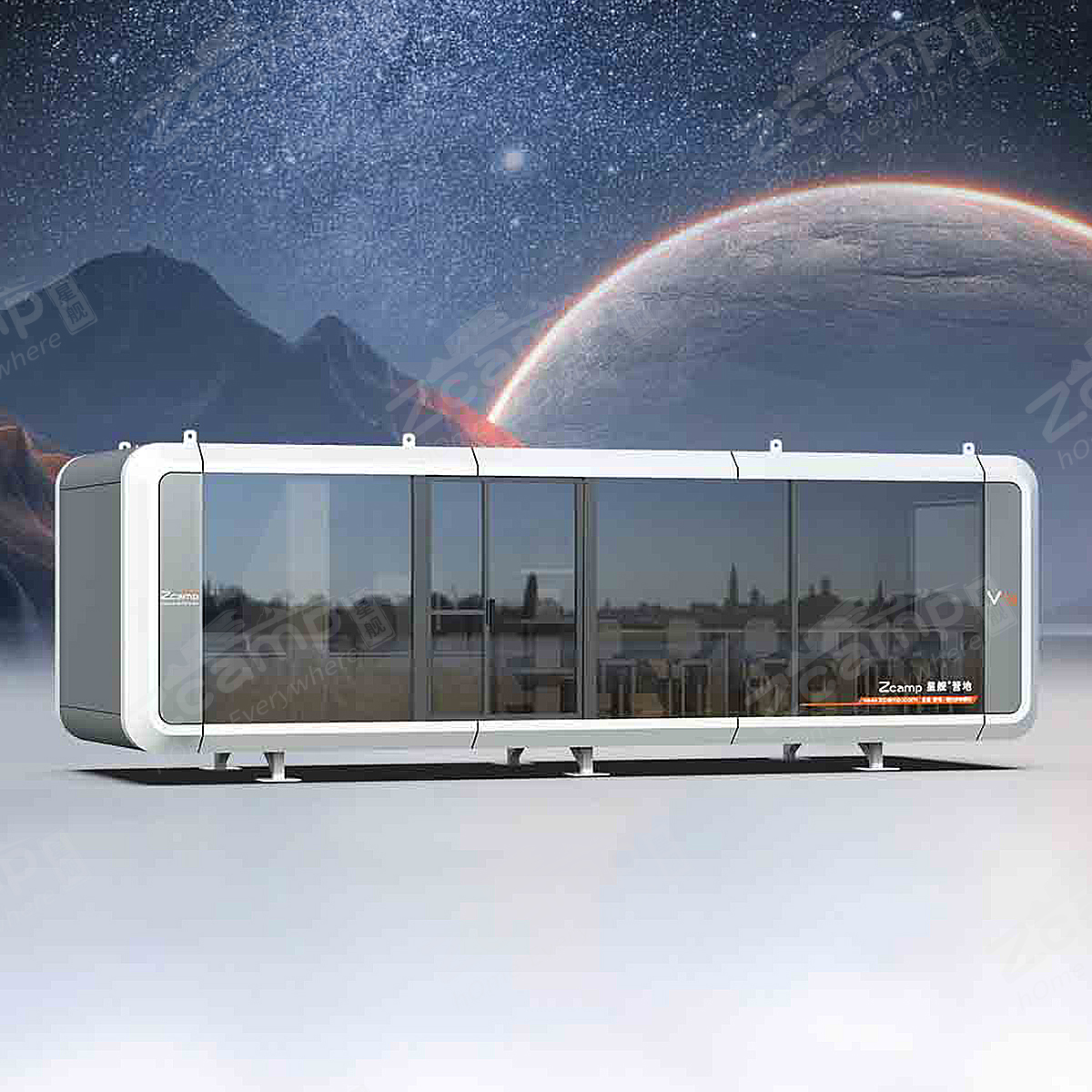 Alpicool V7 Smart House Mobile Living Homes Outdoor Fashionable Glass Houses Modular Capsule Home Luxury Prefab Home