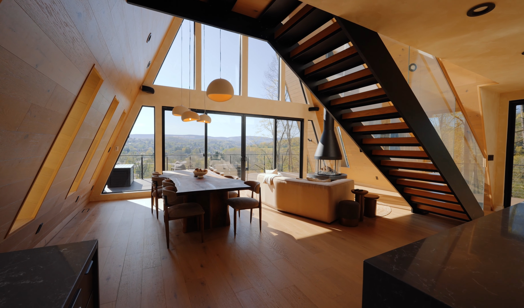 Bespoke Panoramic Glass Triangle House | Modern A-frame Prefab Cabin For Mountain &amp; Forest Resort | Fast Setup Modular Villa