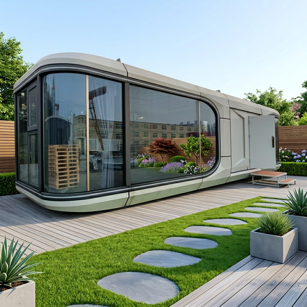 Futuristic Smart Space Capsule House Intelligent Prefab Villa Modular Aluminum Alloy Mobile Cabin with AI System