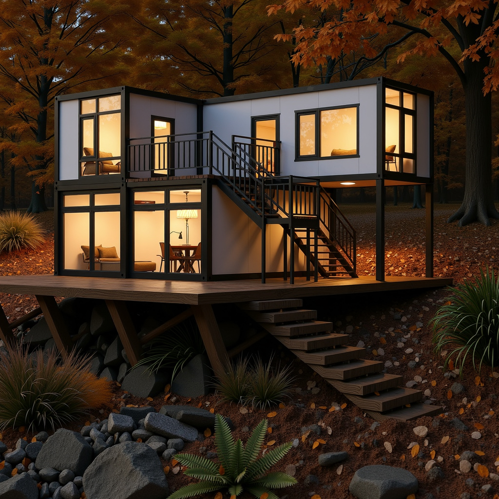 Luxury Portable Container Houses Waterproof Design for Beachfront Resorts Office Building Prefabricated House for Villa Use