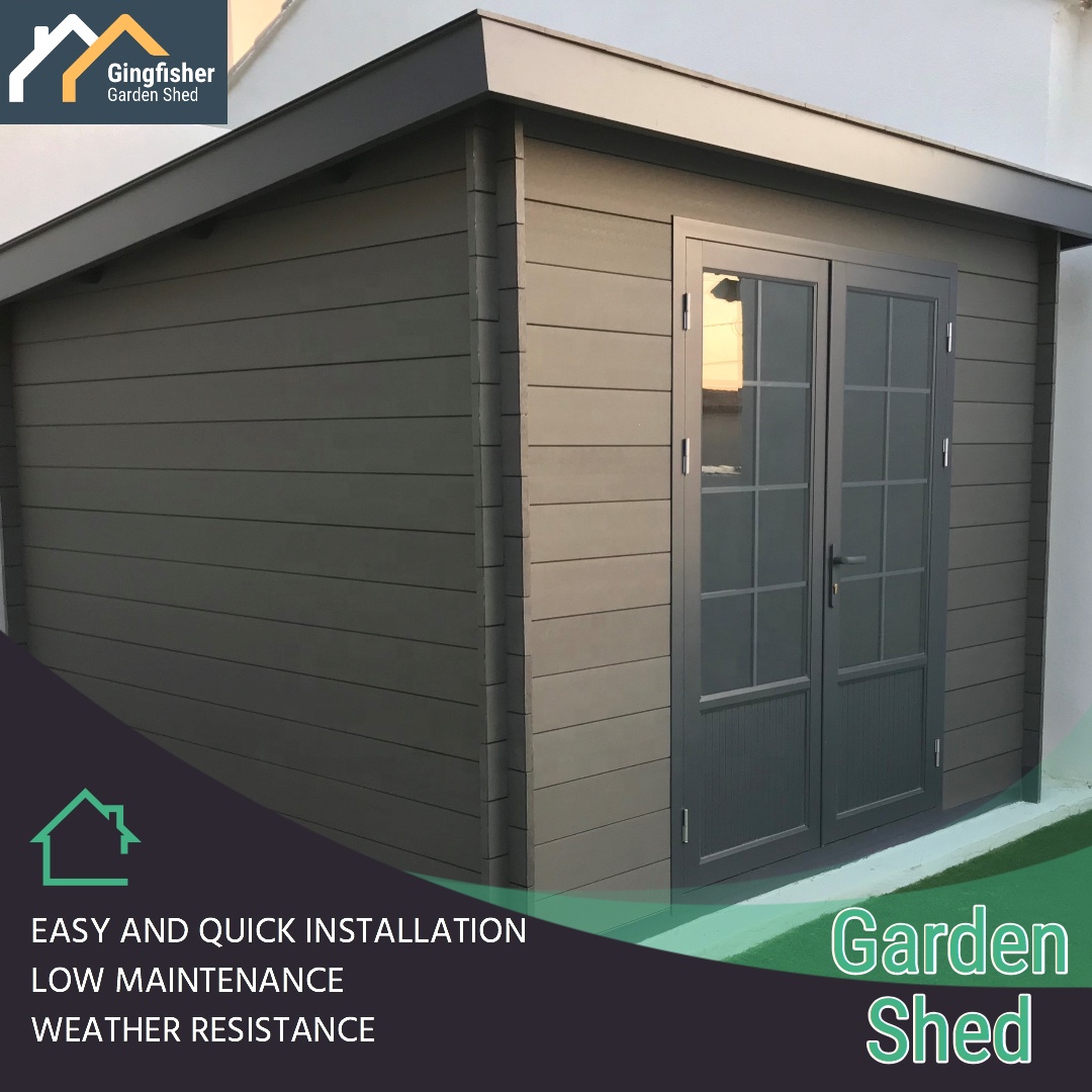 Eco-Friendly Luxury Garden Studios Shed DIY Easy-to-Assemble Home Office Gym Outdoor Room with Metal Frame for Storage
