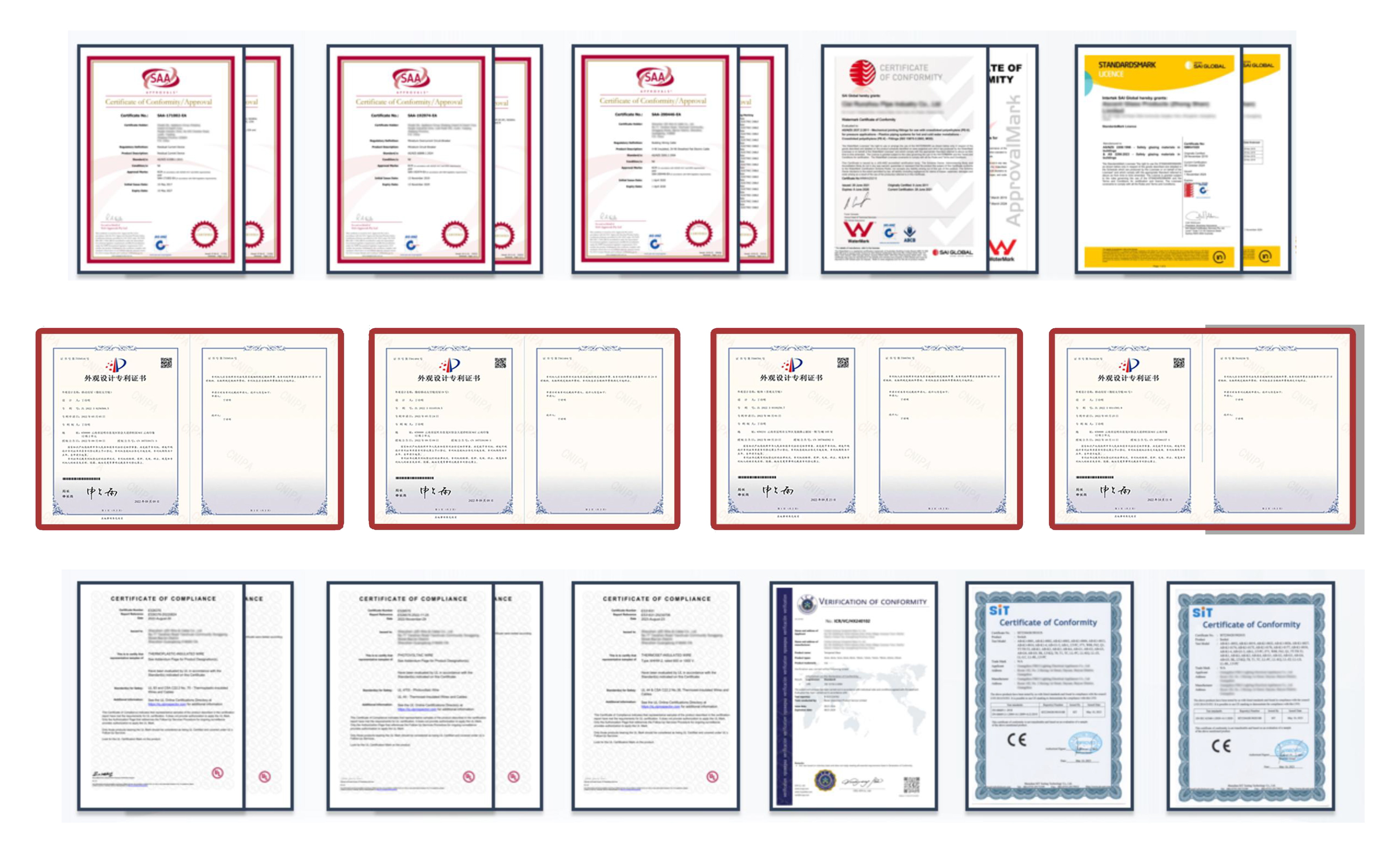 Patent certificates
