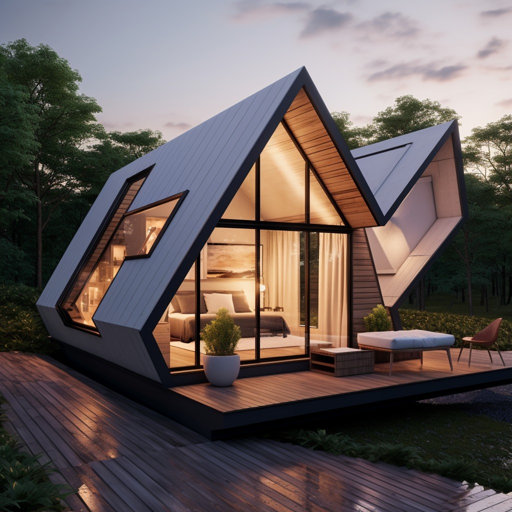 Portable Prefab Modular Wooden Frame Container Houses Tiny Flat Pack Sandwich Panel For Villa Warehouse Storage Garage Use