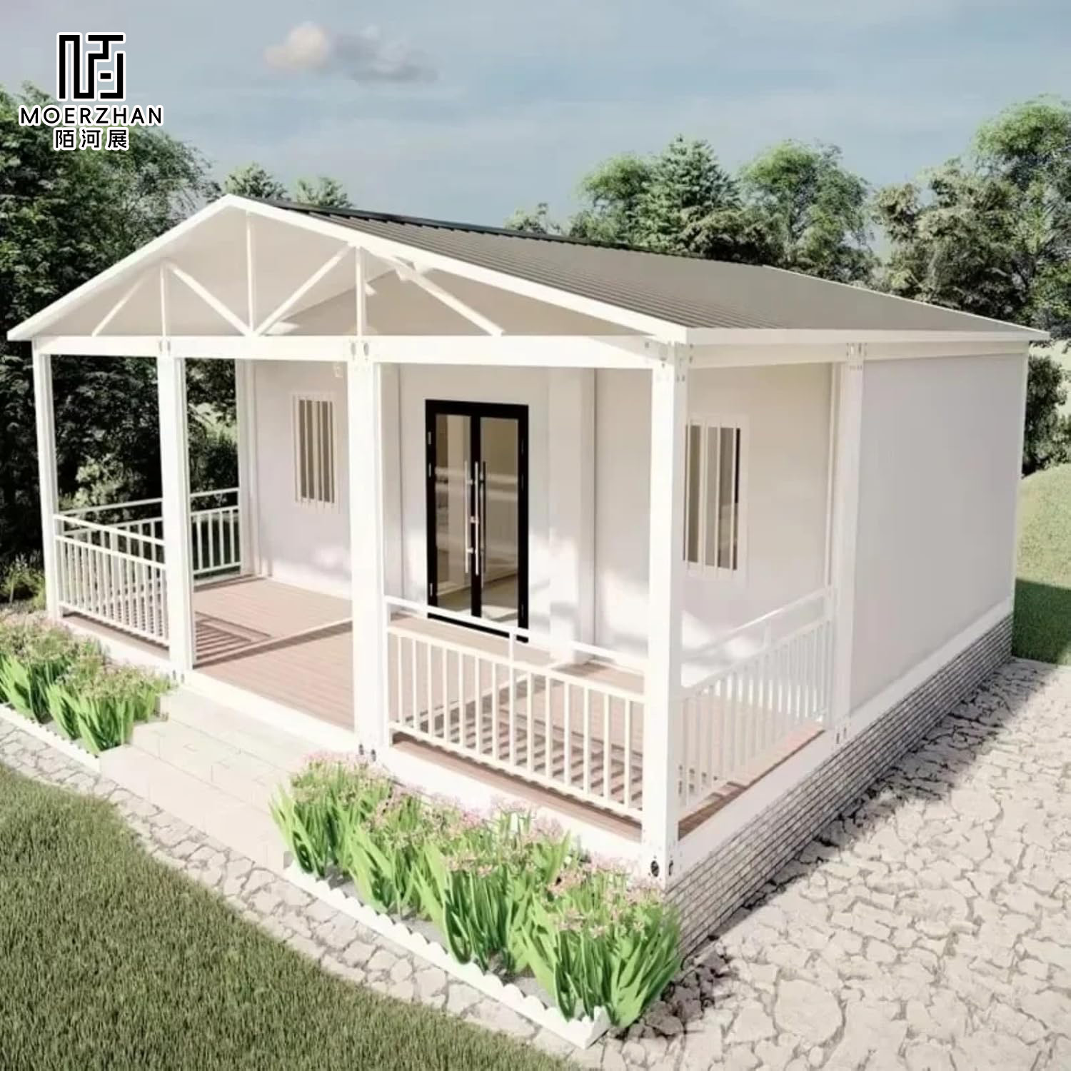 Beach-Ready 20Ft Weather-Resistant Double Wing Expandable Prefab Mobile House for Beach House &amp; Coastal Cabin