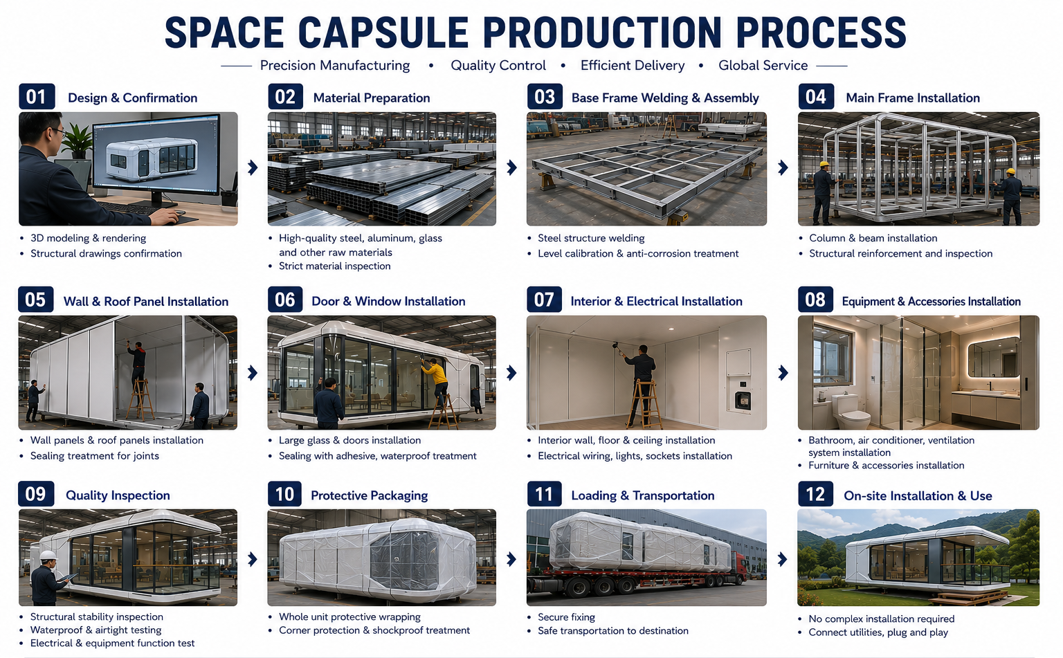 Sustainable High End Mobile Space Capsule Cabin Prefab Resort Mountain Accommodation Modular Construction Project