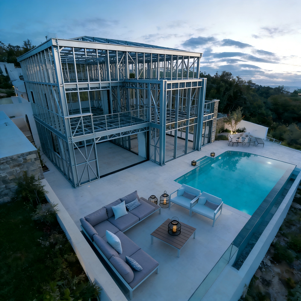 Modern Luxury Portable Homes Prefab Smart House 3 Bedroom Villa Heavy Steel Structure Prefab House Prefabricated House