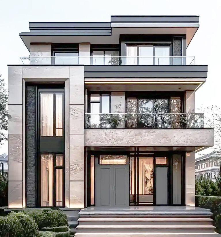 Modern Luxury Modular Prefabricated Villa Three-Floor 3 Bedroom 1 Kitchen Light Steel Structure Contemporary Modular House