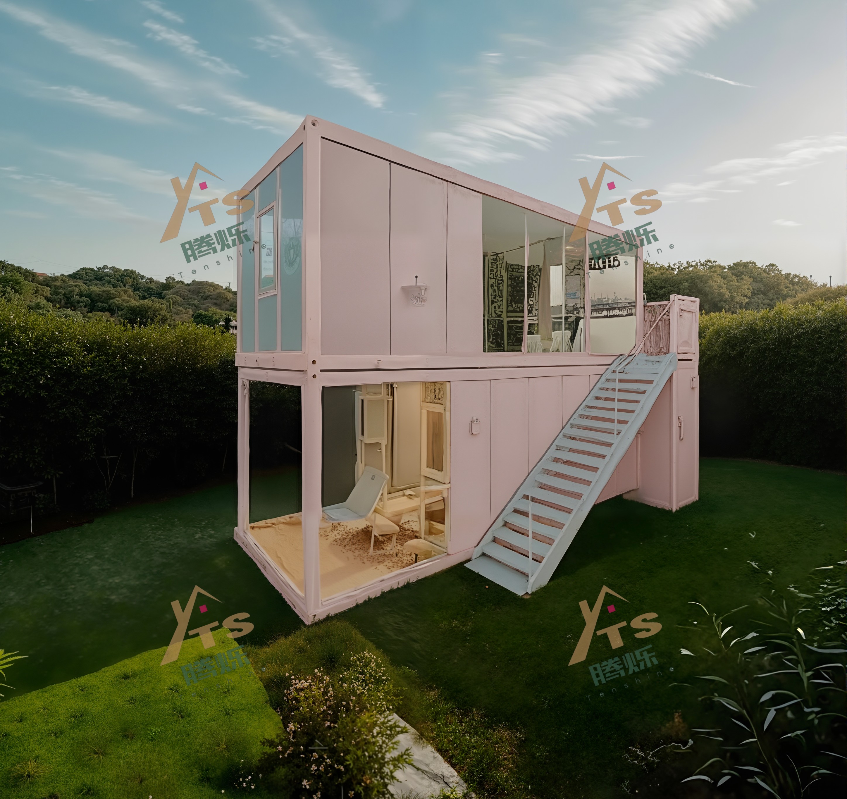 Postmodern Luxury Prefabricated Steel Container House Outdoor Garden Gym Studio Office Shed Kitchen Bedroom Living Room Workshop