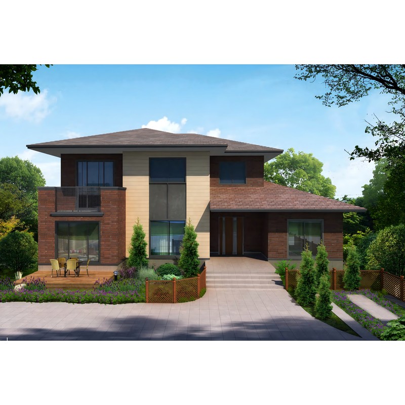 Lightweight Steel Frame Houses Villas Modern Two-Story Buildings Thermal Insulation Fireproof Eco-Friendly Materials Bathroom