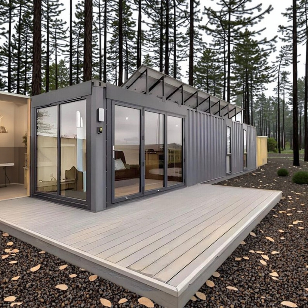 Modern 2 Story Shipping Container House with Roof Deck and Balcony Luxury Prefab Villa for Resort or Airbnb Customizable Layout