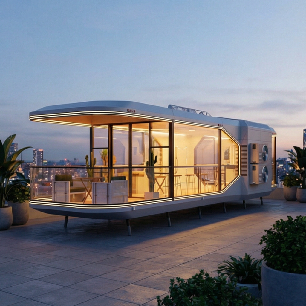 Smart Modular Space Capsule House with Thermal Insulation &amp; Smart Control System for Glamping Resort Residential Use
