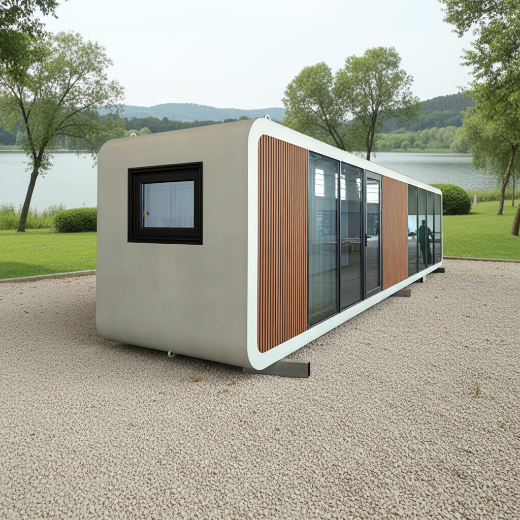 Sinoy Compact Smart Apple Tiny House Solution Space Capsule Prefab Cabin Glamping Pod Hotel Villa Shop Steel 40ft Modern Design