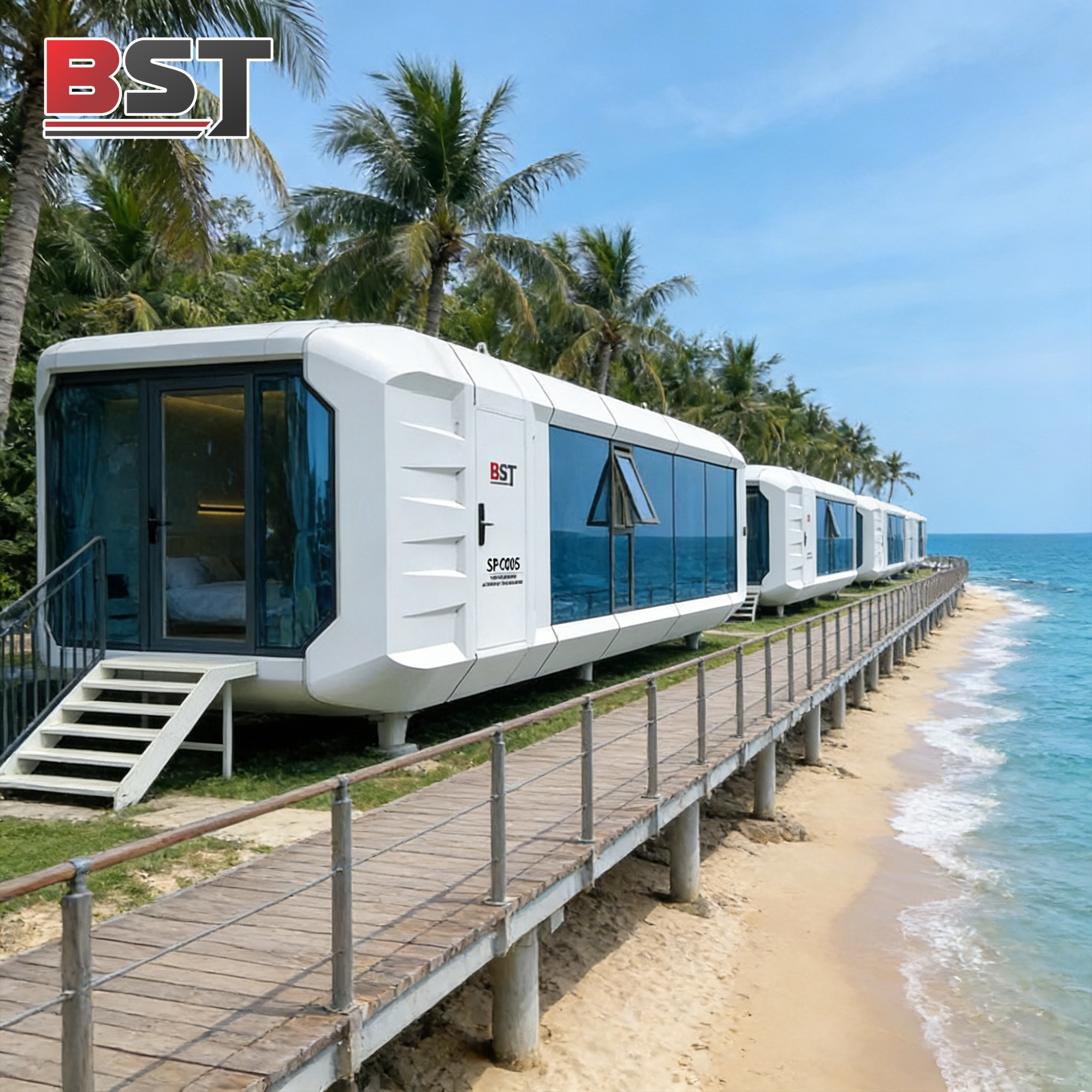 Tech Space Capsule Modern House Living Bathroom Smart System Prefabricated Modular Waterproof Steel