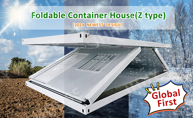 Foldable container house design banner