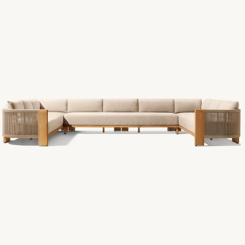 Luxury Modern Teak Outdoor Sofa Set-Waterproof &amp; Weather Resistant For Villa Garden Living Room &amp; Park