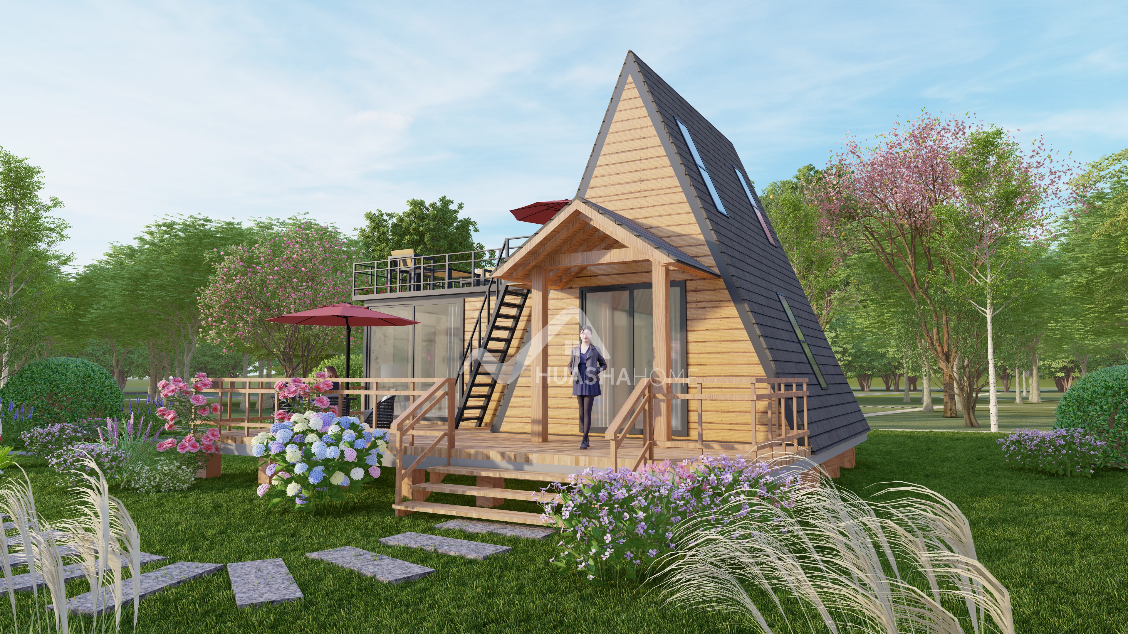 Steel Triangle House Sleeping Container Expandable For Hotel Villa Warehouse Office Building Or Apartment Use