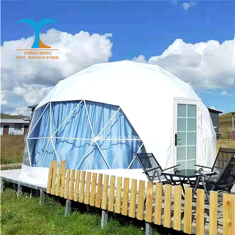 Outdoor Modern Luxury Four-Season Waterproof Glamping Tent with Geodesic Dome Structure and PVC Fabric for Resort Use