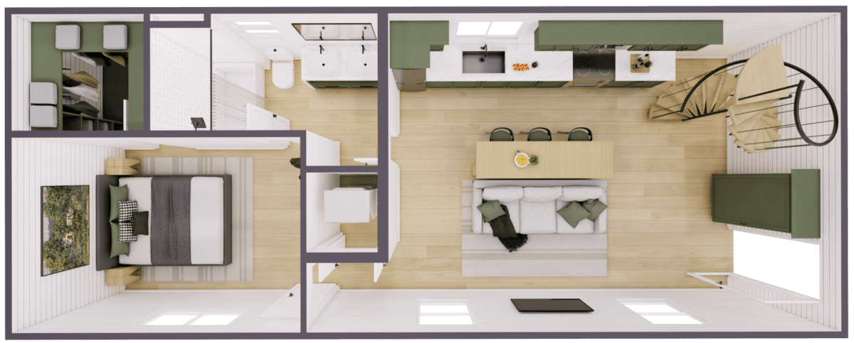 One bedroom floor plan